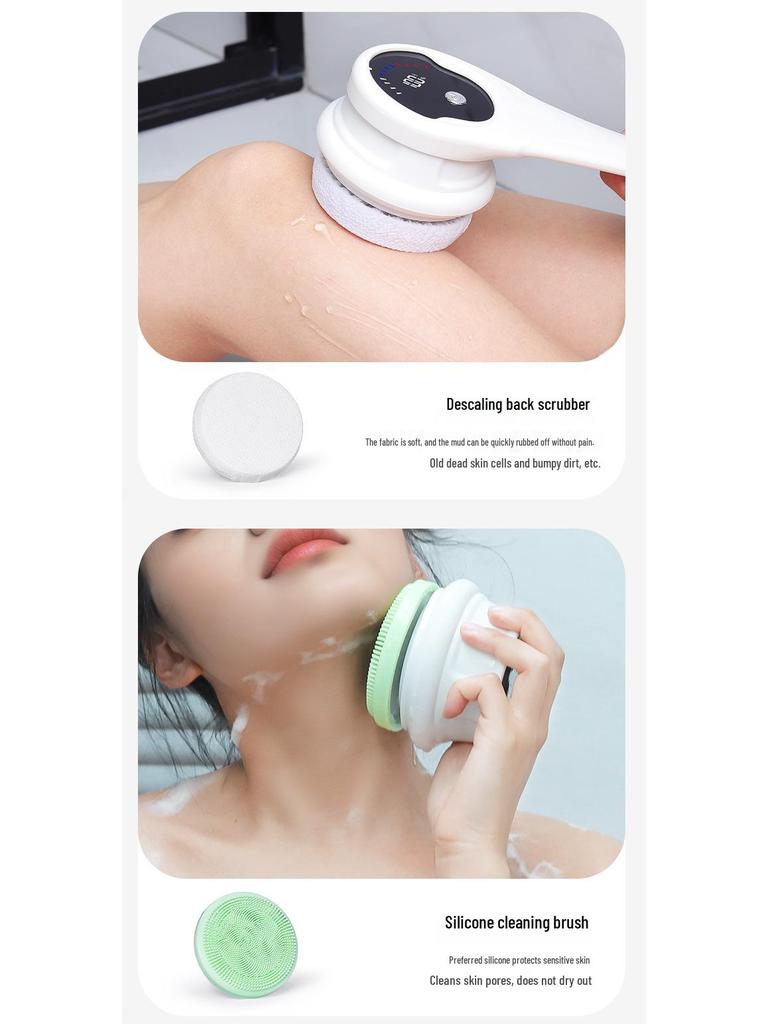 Multifunktionale wasserdichte elektrische Badebürste: Körpermassagegerät & Peeling-Schlammentferner