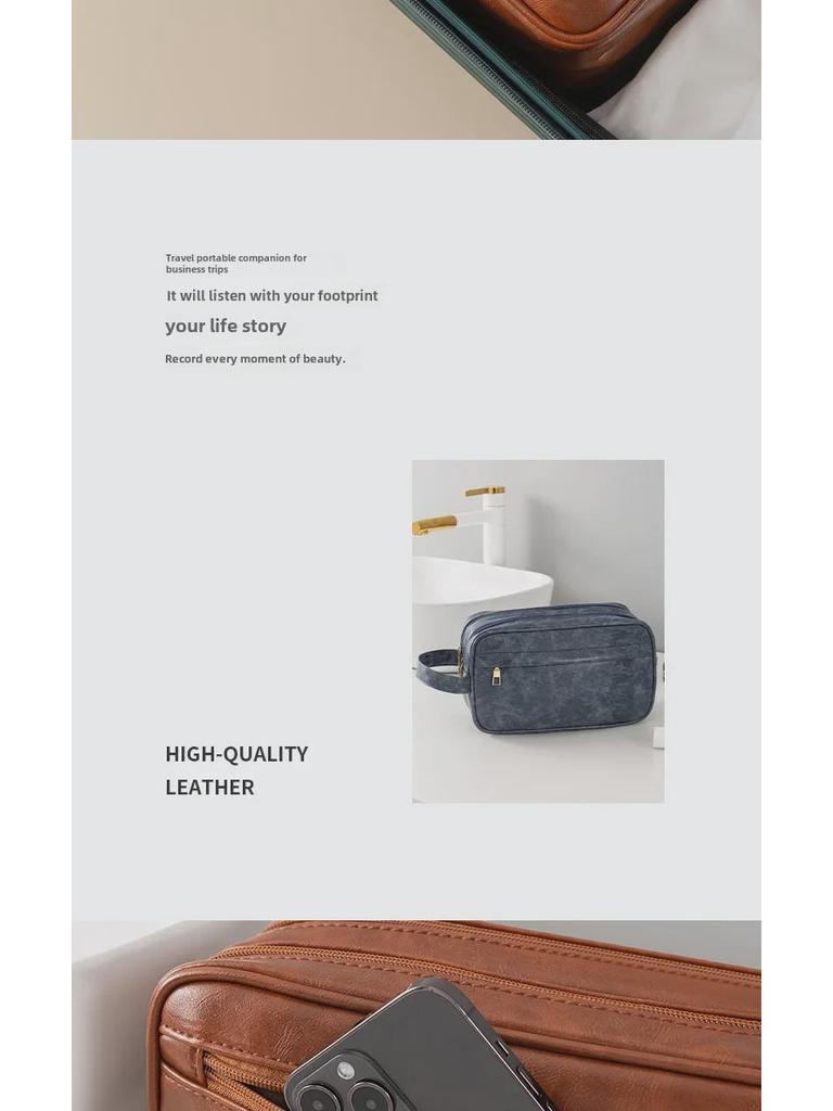 Premium Waterproof Men's Toiletry Bag - Large Capacity with Dry & Wet Separation, Perfect for Outdoor Travel