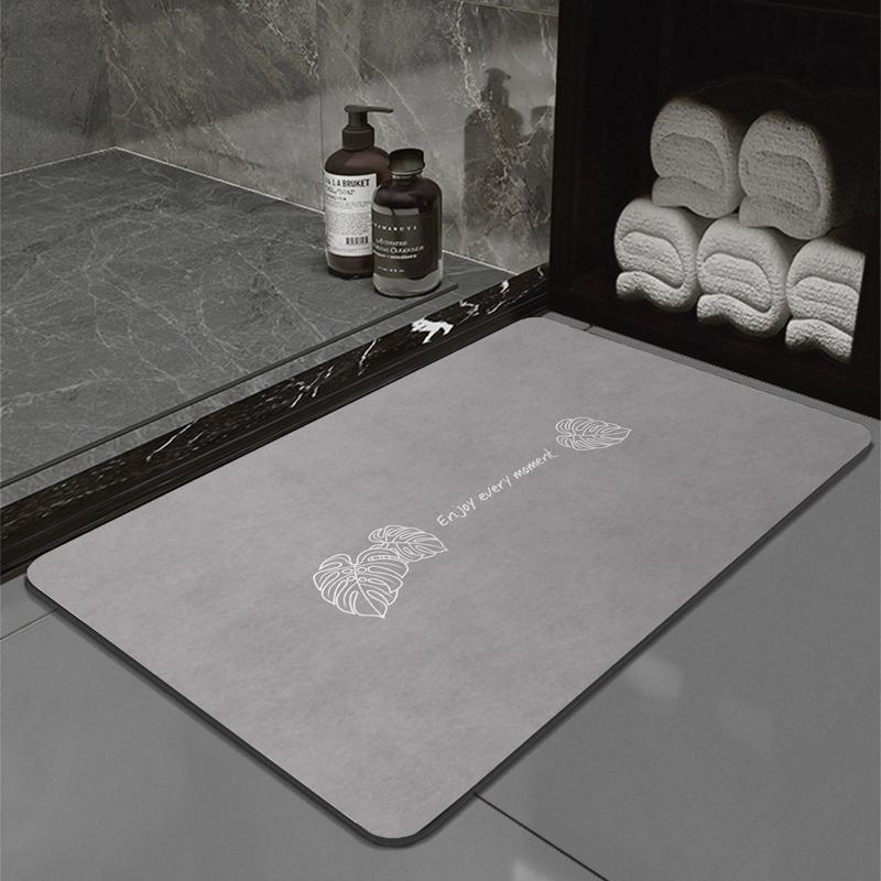 Kieselgur, gebogene Badematten, Badezimmermatte, saugfähig, rutschfest, schnelltrocknend, Badezimmerteppich, Toilettentürteppich, waschbar