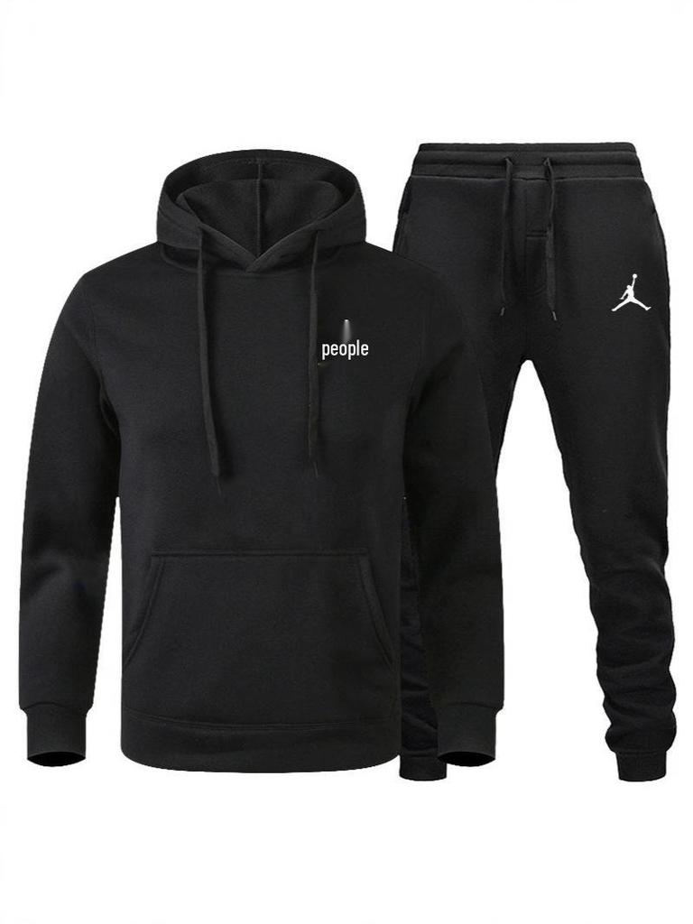 Heißverkaufendes Herren-Kapuzenjacke & Kurzarm-Set - Trendiger Lässiger Sportlicher Europäischer Amerikanischer Stil