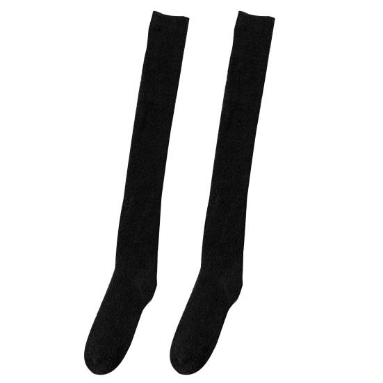 Over Knee Socks Windproof Leg Slimming Washable Winter Thermal Female Long Tube Socks Daily Wear