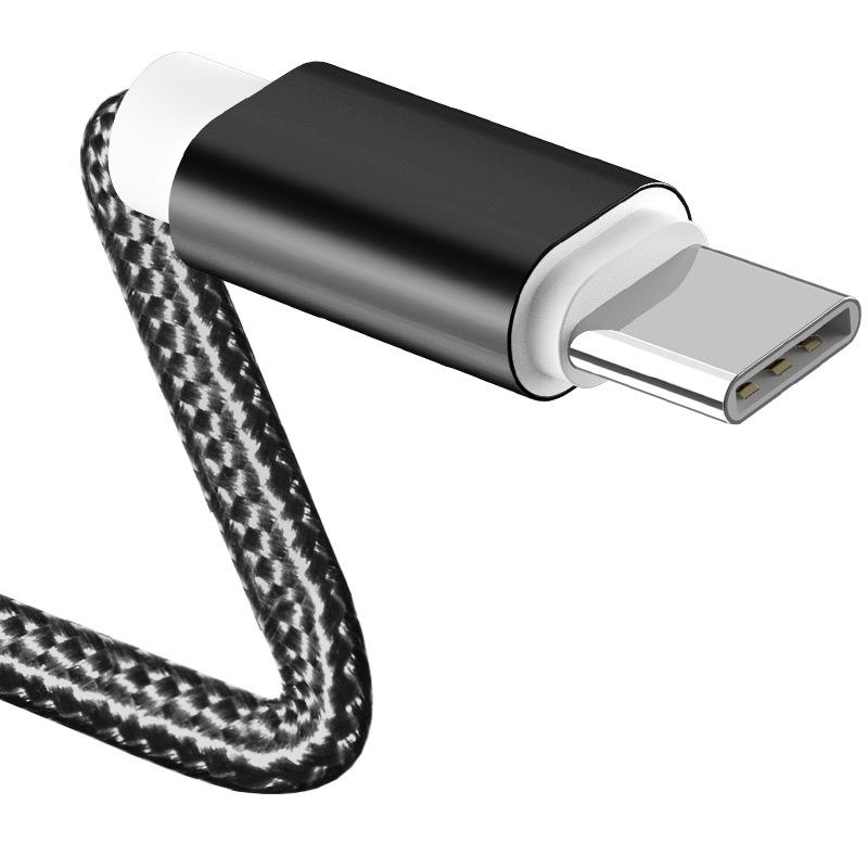 Nylon Braided Data Cable: Compatible with Apple, Android, Micro, and Type-C Devices