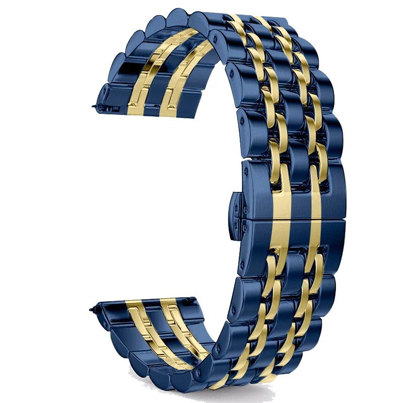 Stainless Steel band For Samsung Galaxy watch 6/5/4/Classic metal link bracelet amazfit GTS-GTR-4-3-mini-bip 3 20mm 22mm strap