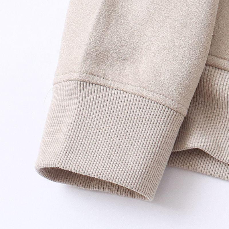 Orders Exported to Japan Suede Jacket Autumn New Foreign Trade Women clothes Casual Stand Collar Zip-up Long sleeve Top 31632