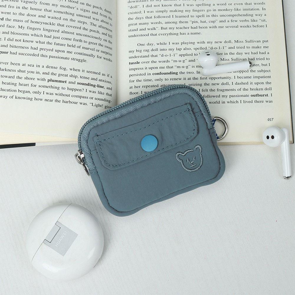 Neu Nylon Geldbörse Reißverschluss Mehrzweck Kleine Brieftasche Kopfhörer Tasche