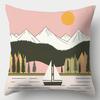 4pcs Set, Sofa Pillowcase, Sunset Pillowcase in the Forest, 17.7 inches * 17.7 inches, Single-sided Printing, Home Decoration, S