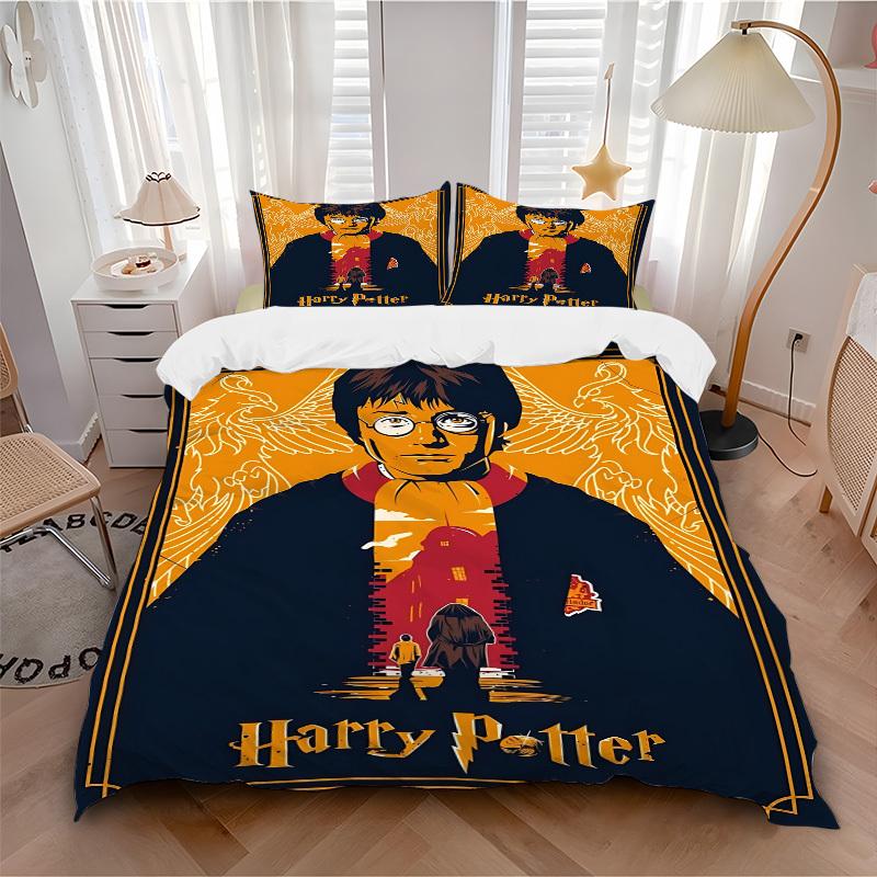 

3pcs Harry Potter Phoenix Bedding Set, Soft Polyester Duvet Cover and Pillowcases Machine Washable Seasons all suitable 98 135x200cm