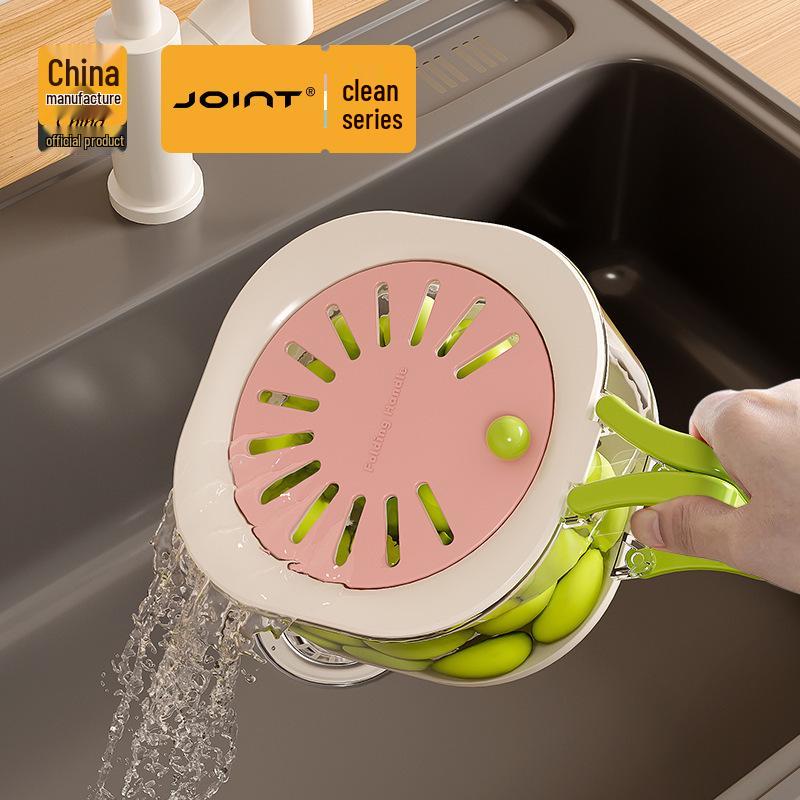 Dali Colander & Fruit Basket: Cute, Retractable, Thickened, Dehydrating, with Lid for Home Use