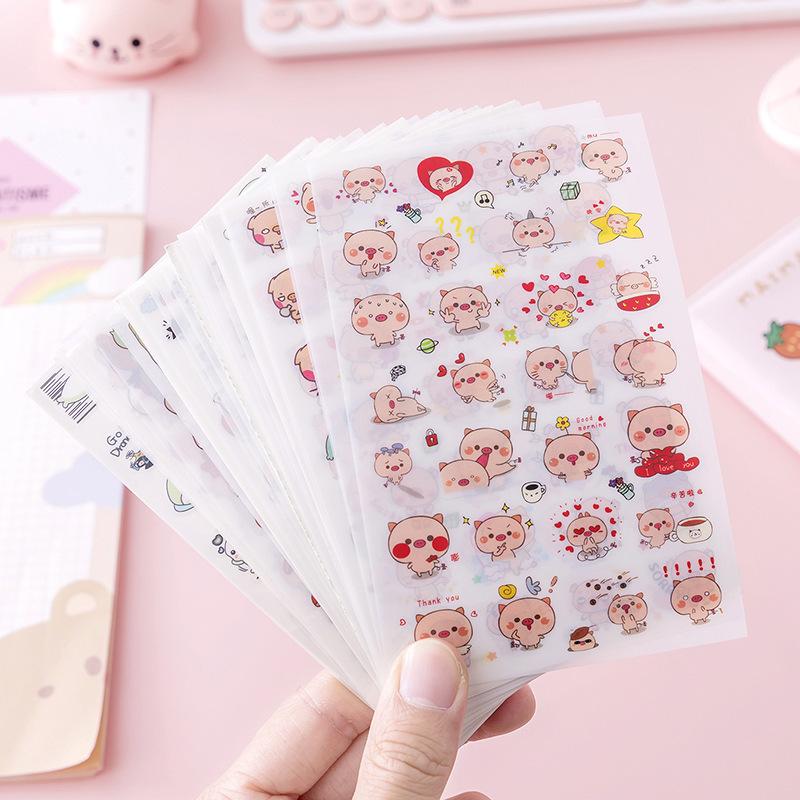 Kawaii Panda Creative Cartoon Stickers Cute Guka Hand-Painted Stickers High-Value Stationery Diy Hand-Painted Handbook Stickers