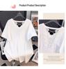 Plus Size Loose Mid-Length V-Neck Short-Sleeve T-Shirt for Women (Sizes 200/300/350 Jin) - Style 7103