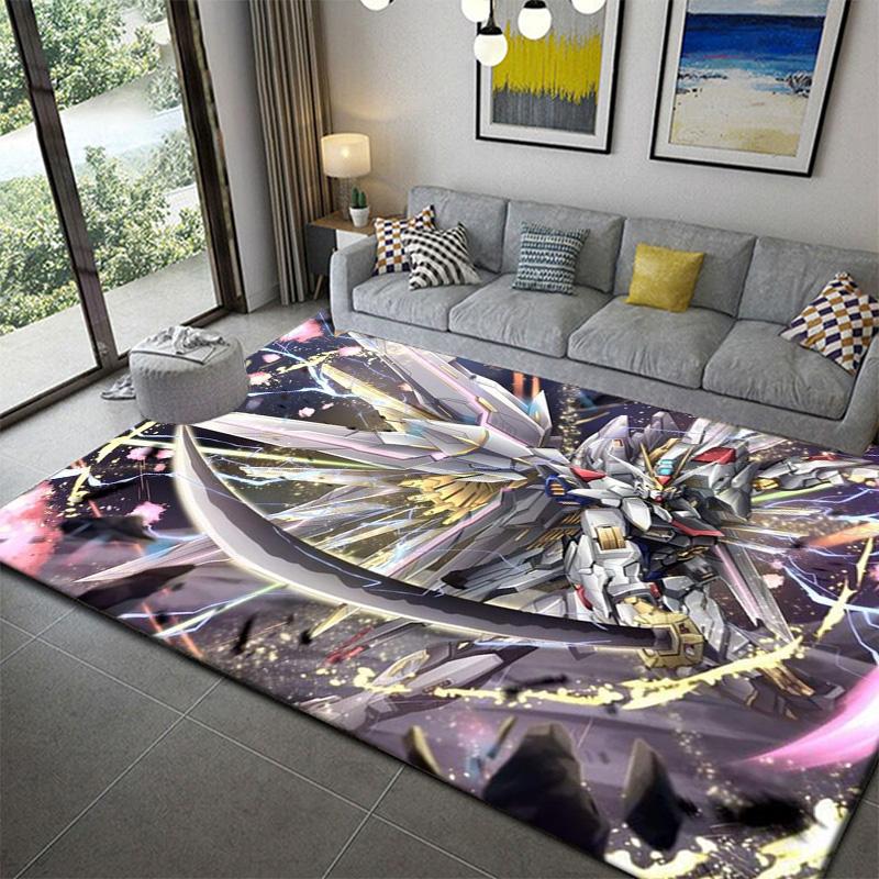 Futuristic Mecha Design Area Rug Durable Non-Slip Carpet for Living Room Bedroom Anime Fans and Otaku Collection