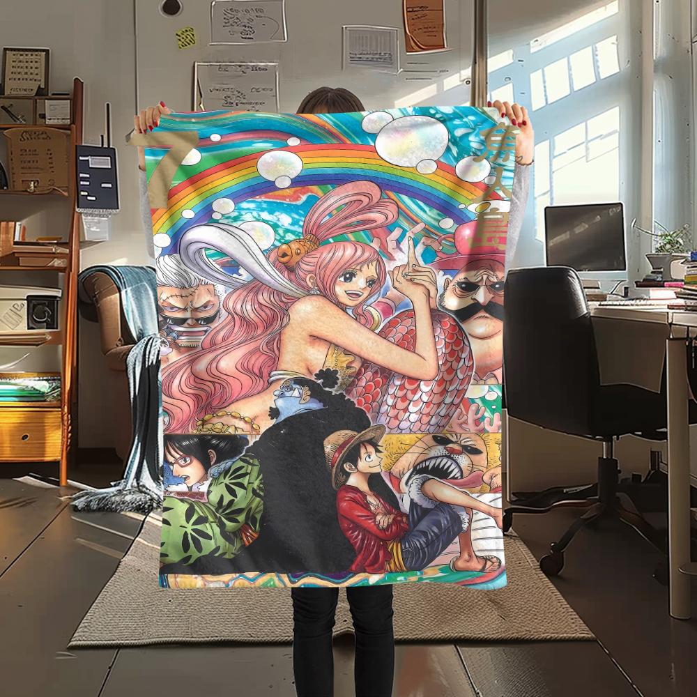 One Piece character Print Flannel Blanket,High quality Comfortable for All Seasons,Home Decor,Warmth and Comfort,Perfect for Christmas Gifts