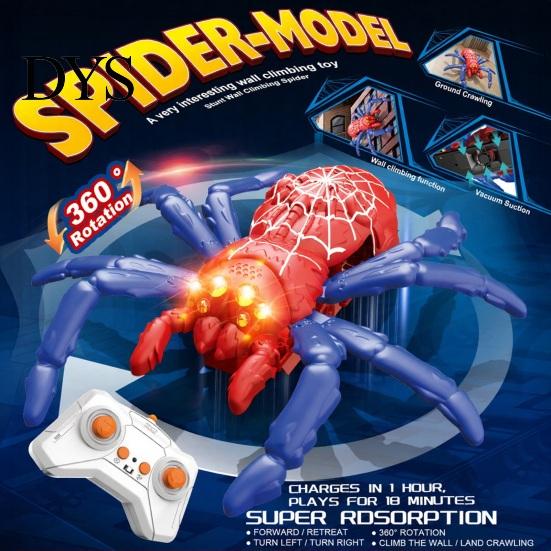 360 Degree Rotating Vehicles RC Wall Climbing Spider Toy, Rechargeable Crawler Spider, Remote Control Vacuum Adsorption Crawling Gadgets Spins
