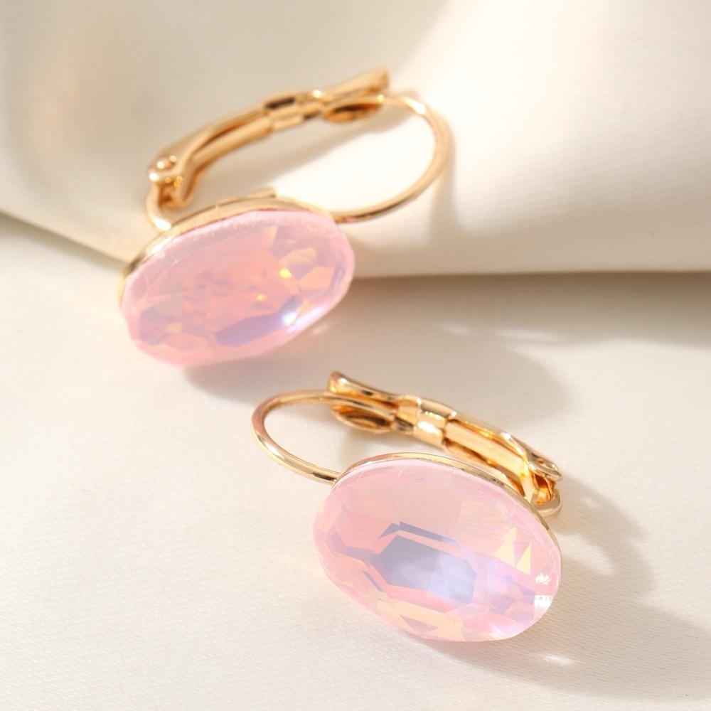 

Модные серьги-кольца из искусственного хрусталя четырех цветов для женщин, ювелирные изделия для свадебных вечеринок, аксессуары розовый