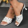 Women's Sandals Fashion Women Summer Sandals With Heels Slippers Rivet Summer Shoes Woman Heeled Footwear Sandalias De Mujer