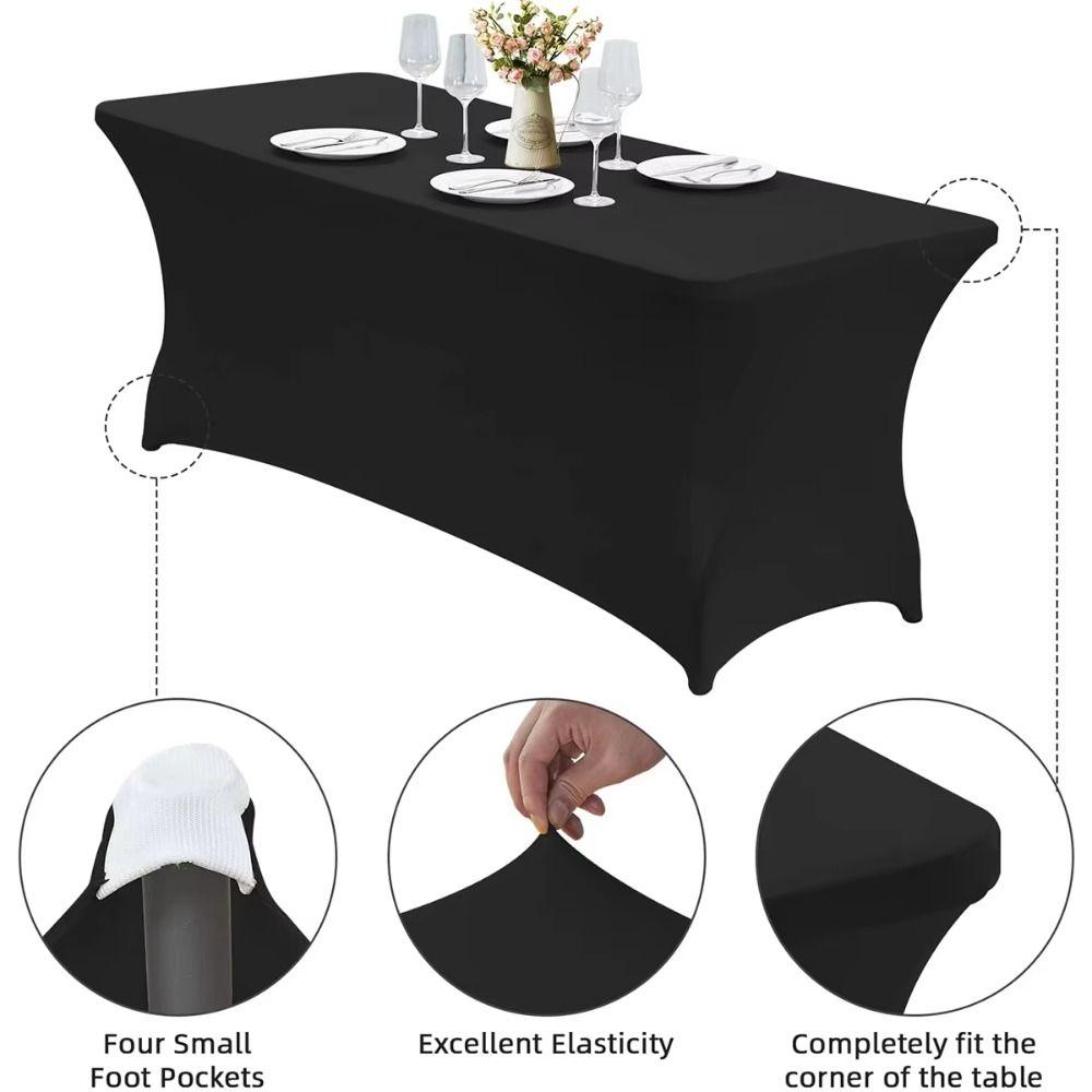 Rectangular Table Cover 6FT/4FT Cocktail Table Decoration Spandex Tablecloth  Wedding Event