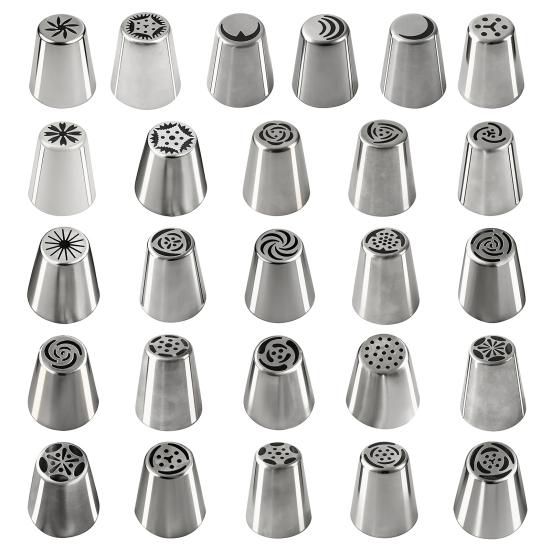 Spritzbeutel-Tüllen Russische Kuchen-Dekorier-Tüllen Set Edelstahl Blumige Kuchen-Dekorationswerkzeuge für Hochzeit Geburtstag Desserts Kekse Spritzbecher