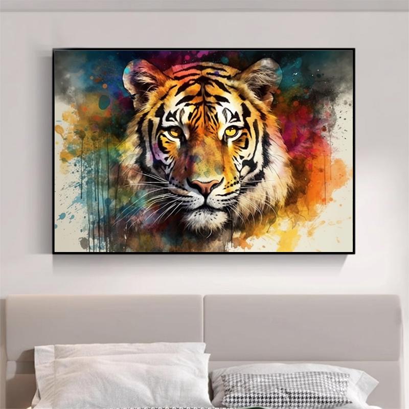 5d DIY Diamond Painting Cross Stitch Watercolor Animal Tiger Diamond Embroidery Mosaic Full Round Drill Home Decor Arts