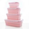with Lid Collapsible Silicone Food Container Rectangle Food Storage Box Lunch Box  Refrigerator