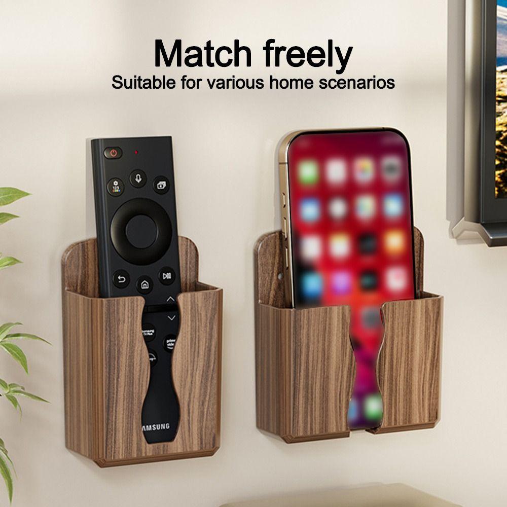 Remote Controller Holder TV Remote Control Storage Box Mobile Phone Charger Storage Rack Wall Shelf Mount Stand