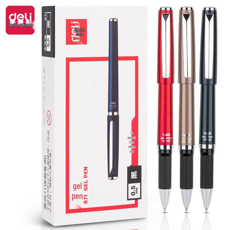 Deli S71 0.5mm Black Bullet Tip Gel Pen