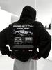 Men's Casual Hoodie Alphabet Print Loose Fit Streetwear Pullover Racing Graphic Sweatshirt Fleece Warm Soft Male Female Clothing
