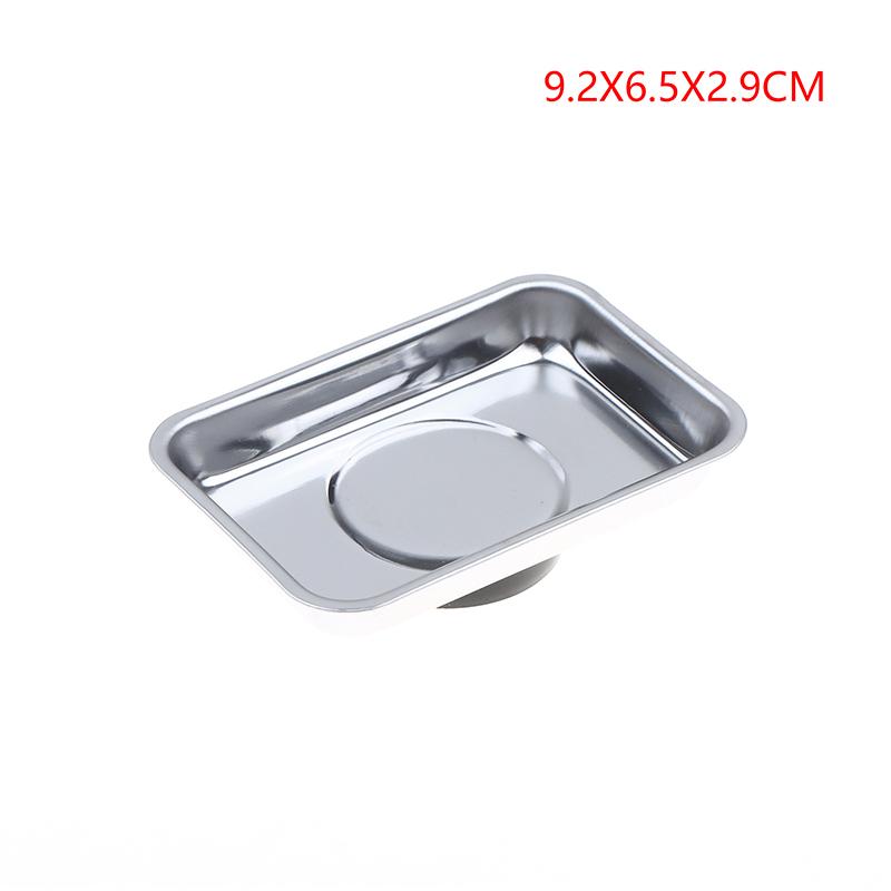 Stainless Steel Magnetic Trays Circular Rectangular Magnetic Parts Bowl Bolts Nuts Screw Storage Tray Metal Tool Holder Plate