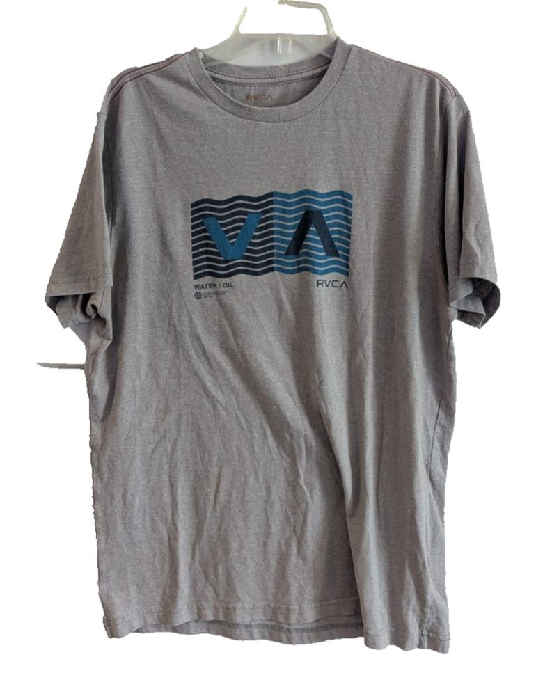 Мужская графика RVCA ; XL Серая футболка в уличном стиле с принтом скейтборда и пляжа, унисекс S