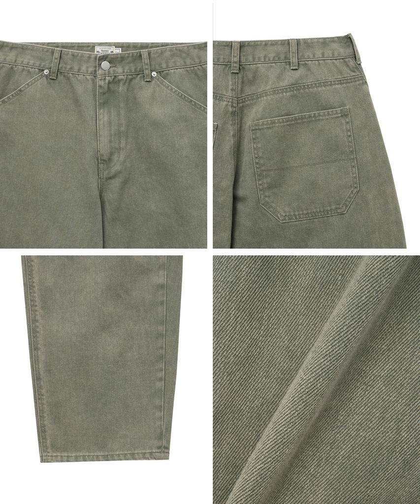 BIG UNION Curved Cotton Pants (Dusty Olive)