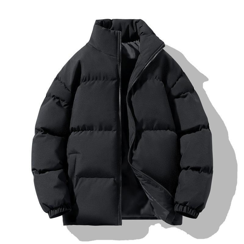 Padded Clothes Men's Solid Color Stand-up Collar Winter New Loose Velvet Thickened Cotton Clothes Thermal Down Jacket Jacket Charge