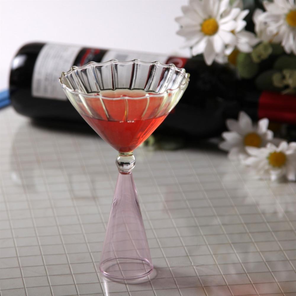 Gradient Color Colorful Glass Ice Cream Cup Irregular Shape Dessert Cup Creative Goblet Cup  Gift