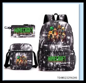 Student Schoolbag Cartoon Backpack Set 3D Digital Printing Backpack