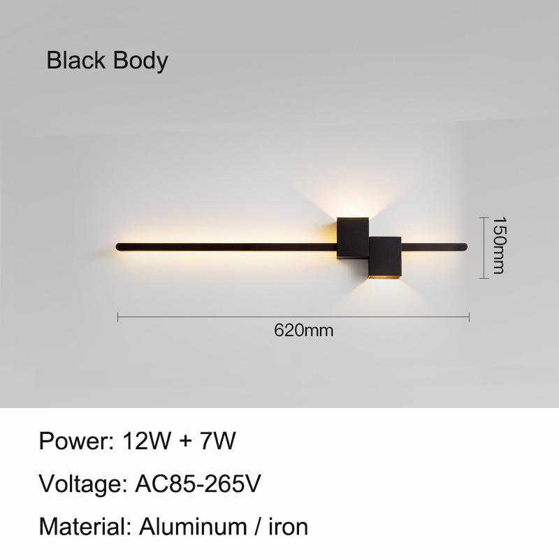 Modern Minimalist LED Indoor Wall Lamp Line Lamp Long Strip Wall Light TV Background Wall Bedroom Living Room Aisle Hallway Lamp
