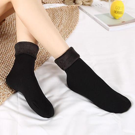 Women's Opaque Fleece Lined Crew Socks Winter Thick Velvet Warm Socks Soft Plush Ski Boots Floor Slippers for Snow And Cold Weather