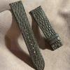 Used Cro-2101 Crocodile Watch Strap Olive (lug Width 20 Mm - Buckle Width 18 Mm)
