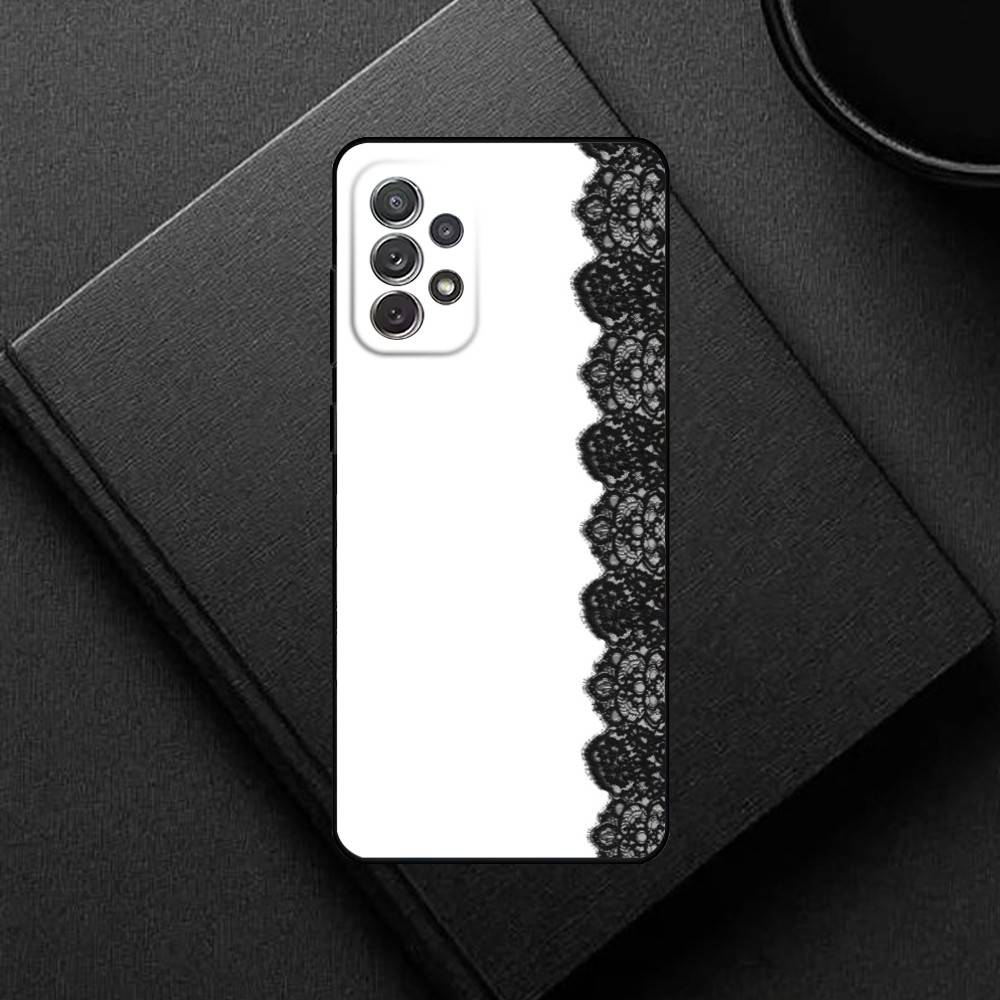 Lace Style Cool Girl  Phone Case For Samsung S25,S24,S21,S22,S23,S30,Ultra,S20,Plus,Others Soft Black Cover