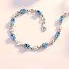 Women's Bracelet Silver/Topaz/Crystal 16 Cm Silver/Blue Elegant Fashion Jewelry