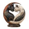 Svart Hvit Katt Figur Kinesisk Stil Katt Yin Yang Kunst Resin Statue Skulptur Hjem Kontor Skrivebord Dekorasjon Ornament