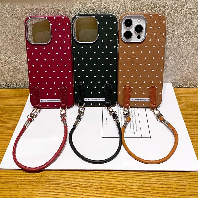 Simple Polka Dots Are Suitable for VIVO V30E Mobile Phone Case, New Y36 Leather Pattern S19PRO Personalized Hand Rope, Couple Model.