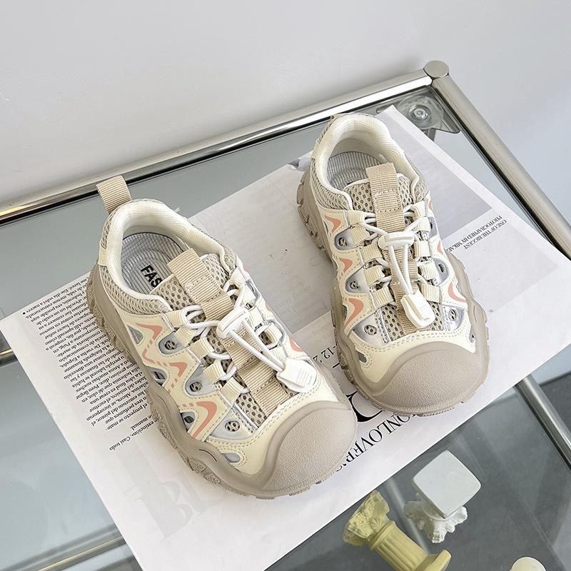 Summer Boys Hollow Sports Shoes Children's Mesh Casual Girls Soft-soled Shoes Dad Shoes Breathable and Comfortable