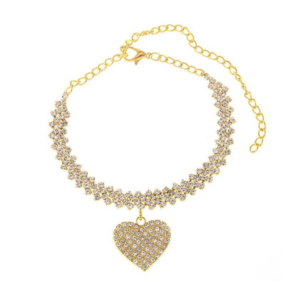 European & American Rhinestone Heart Anklet - Chic & Versatile Bride Jewelry