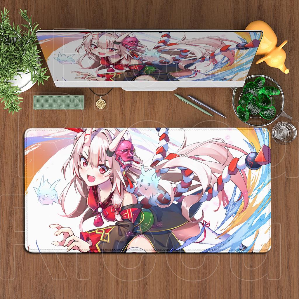 Anime Non-slip Rubber Mouse Pads Large Gamer Desktop Cabinet Carpets Hololive Nakiri Ayame Mauspad Office XXL Gaming Accessories