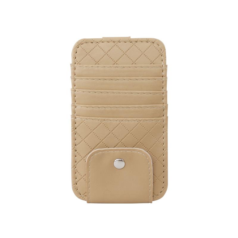 Car Sun Visor Card Holder Glasses Frame PU Leather Multi-pocket Anti-scratch Car Sun Visor Storage Bag Car Interior Accessories