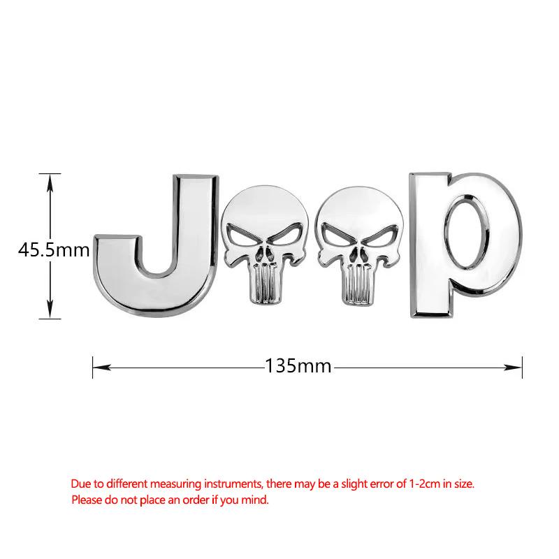 Dnvr5 1Pcs 3D Metal Stickers Car Body Trunk Decal For Jeep Wrangler Grand Cherokee Avenger Compass Wagoneer Gladiator Renegade Patriot