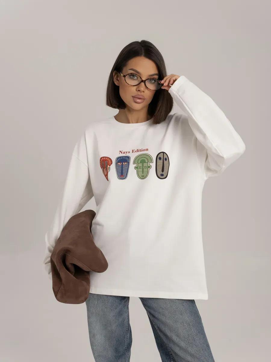 100% cotton t-shirt fashion personality niche fun print versatile meat hiphop top women S