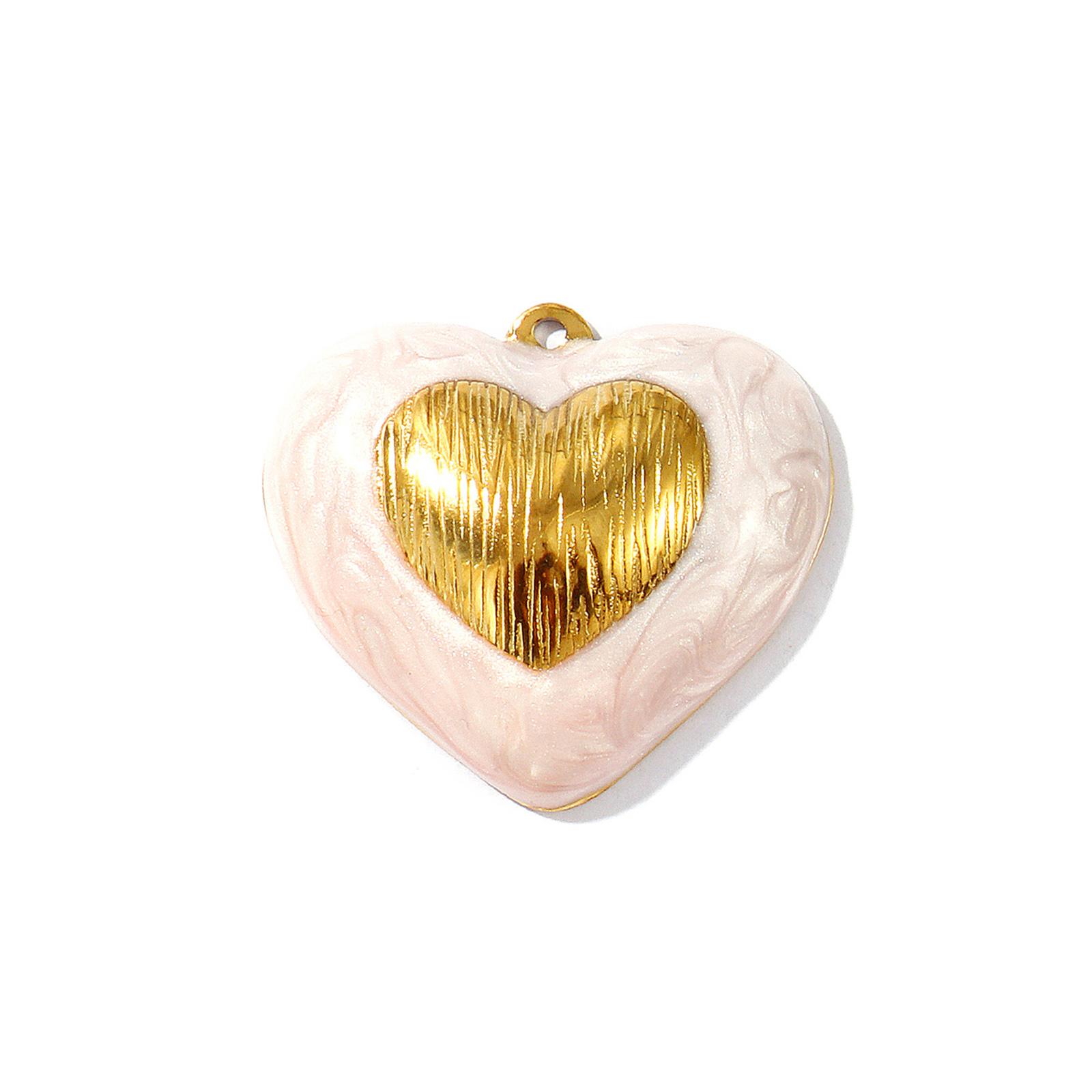 

2pcs New 2026 Stainless Steel Charms Valentine s Day Heart Flower Multicolor Enamel Pearlized Pendants DIY Earrings Jewelry Gift