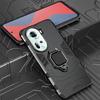 KEYSION Stoßfeste Armor-Hülle für OPPO Reno11 11 Pro 5G Weiches Silikon+PC Metallringständer Handy-Rückseite für OPPO Reno 11 5G