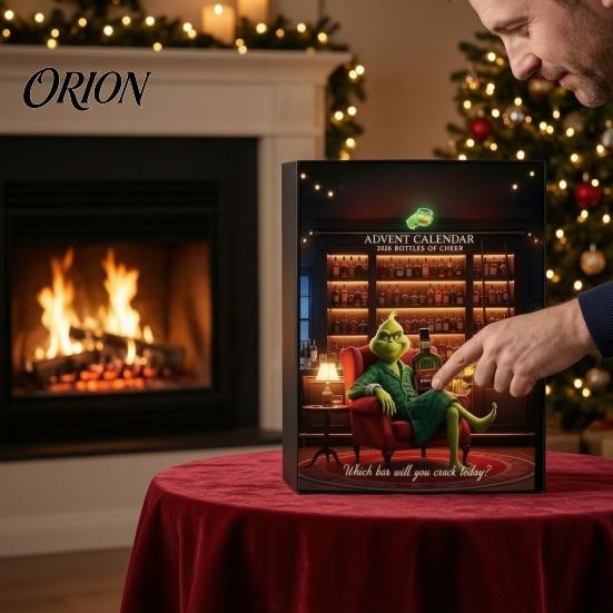 Christmas Home Decor Holiday Advent Calendar, 24 Days Countdown Calendar with Pcs Mini Acrylic Highland Cow/Cat/Green Elf Figures, Collectible