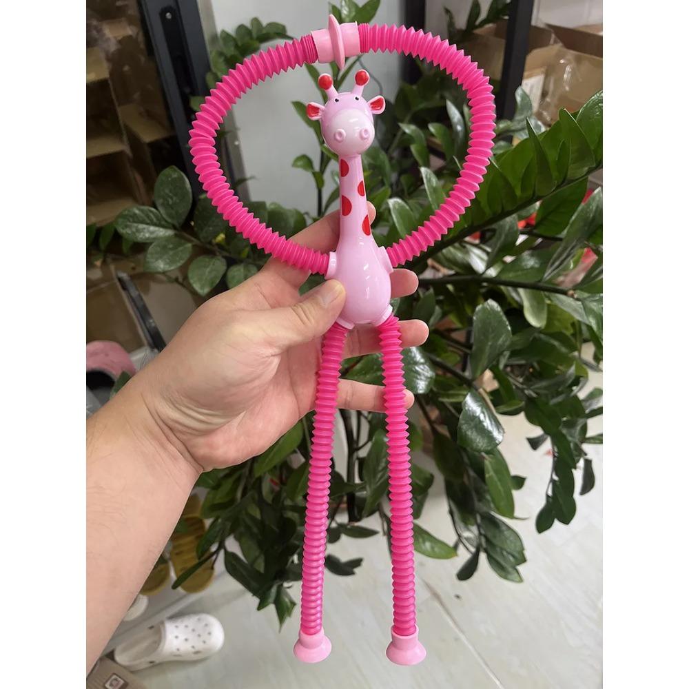 Children Suction Cup Giraffe Toys  Relief Telescopic Giraffe Toy Sensory Bellows Toys Anti-stress Squeeze Toy Toy  Kawaii