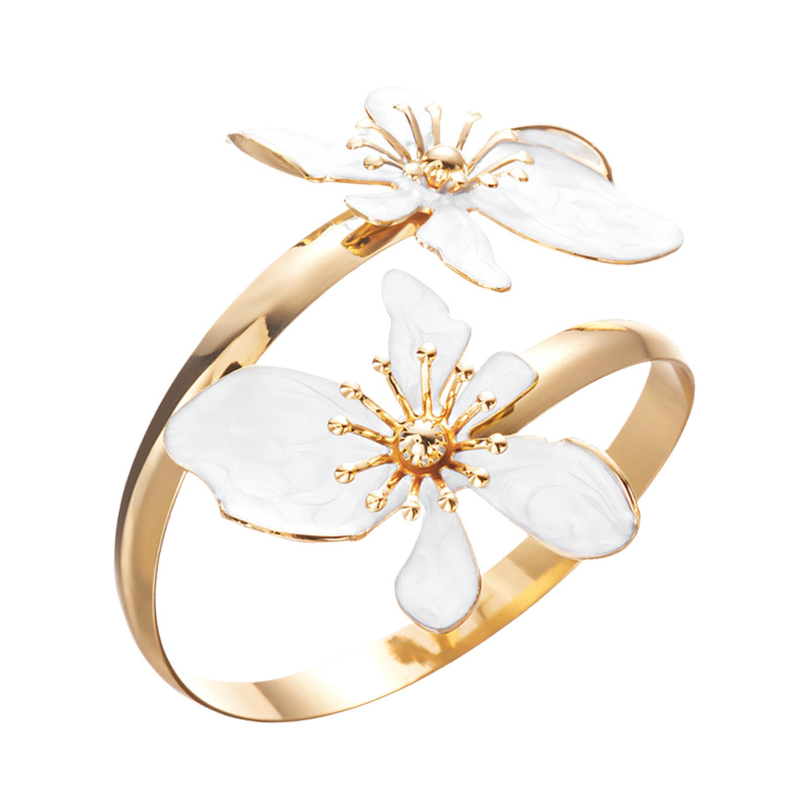 

Modern Adjustable Flower Open Bracelet Openable Flower Bangle Wrist Jewelry Alloy Texture Suitable for Women and Teens
